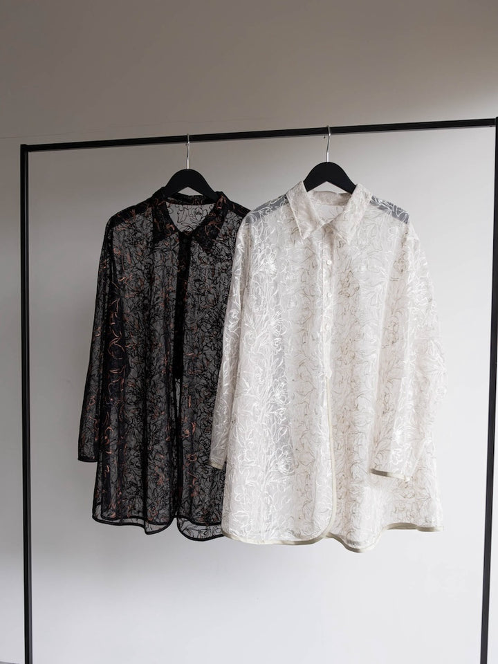 【3月下旬頃 お届け】Piping Lace Over Shirt