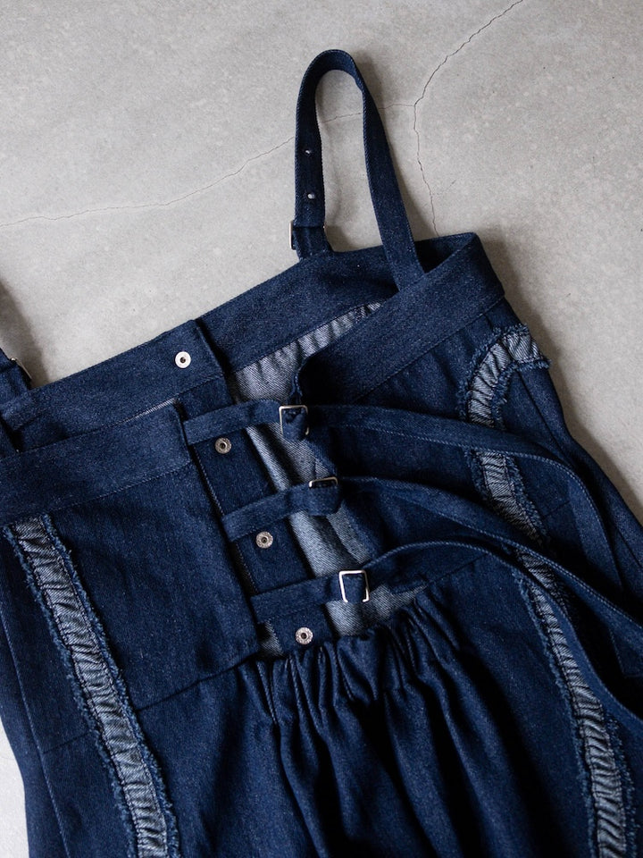 【3月上旬頃 お届け】Gathering Tape Denim Bustier