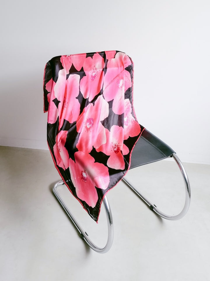 Vintage Scarf / Fuchsia Flower