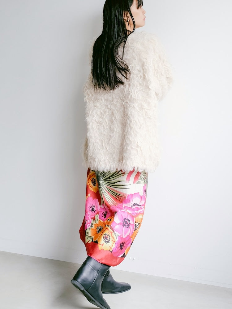 Vintage Scarf / Red Flower