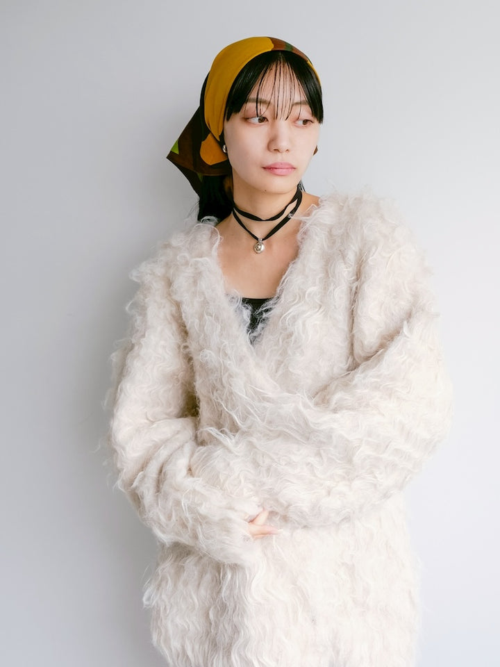 Vintage Scarf / Yellow Paint