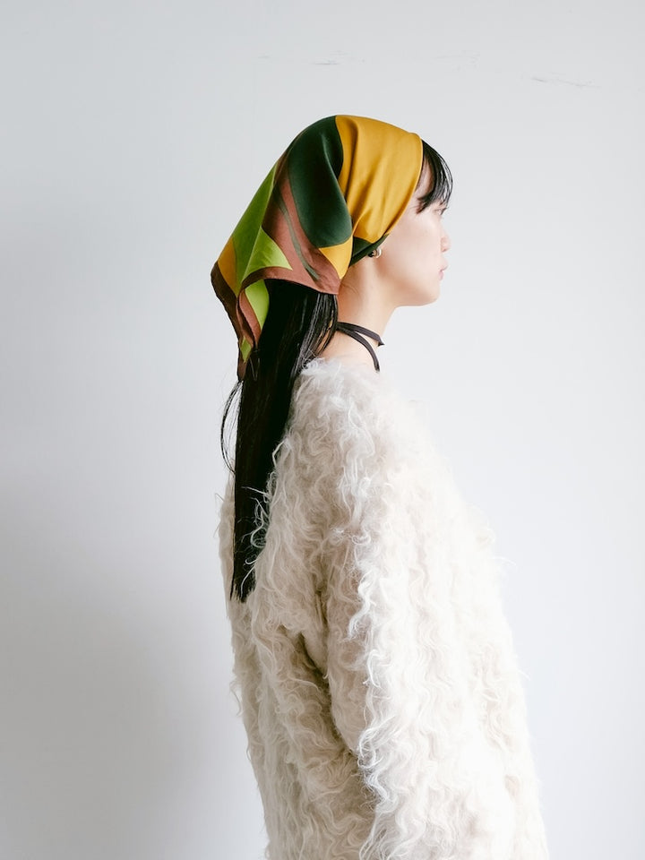 Vintage Scarf / Yellow Paint