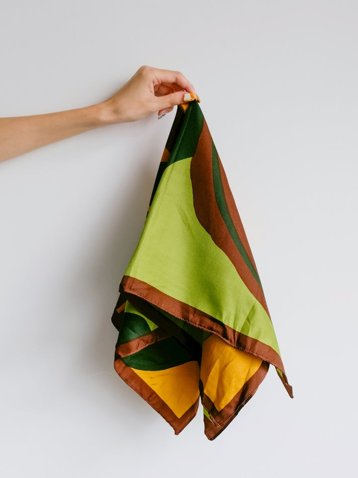 Vintage Scarf / Yellow Paint