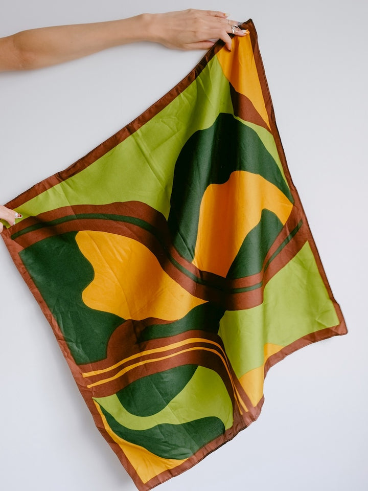 Vintage Scarf / Yellow Paint