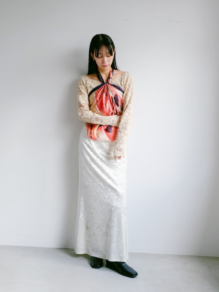 Vintage Scarf / Red Art