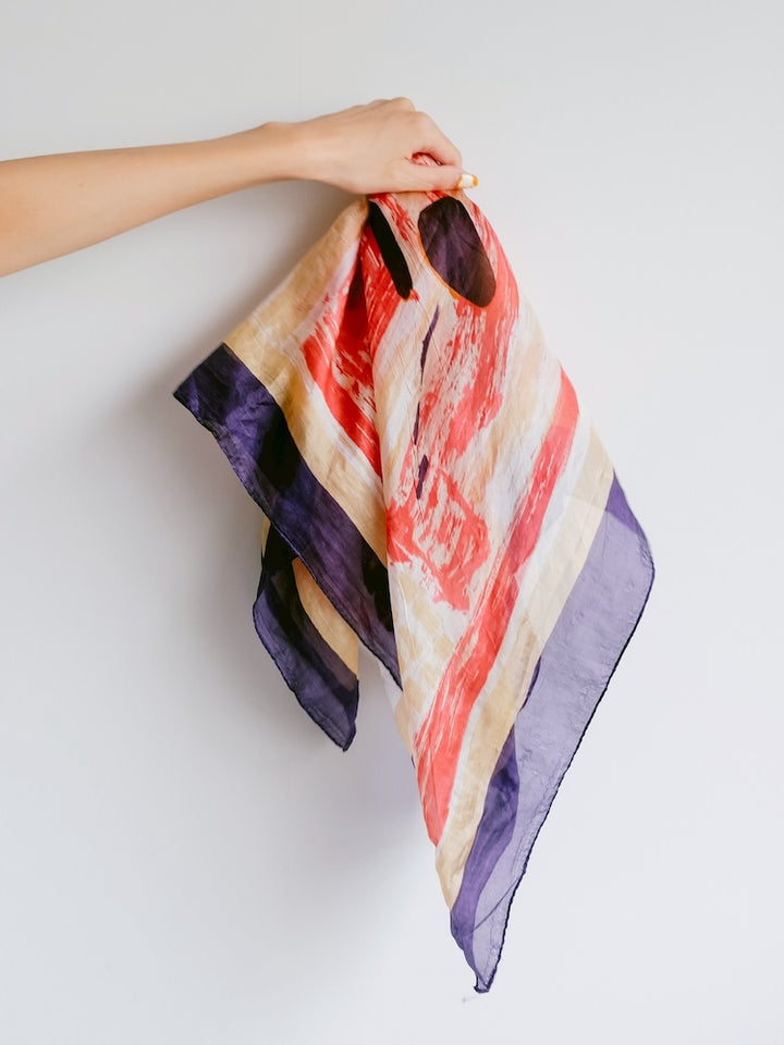 Vintage Scarf / Red Art