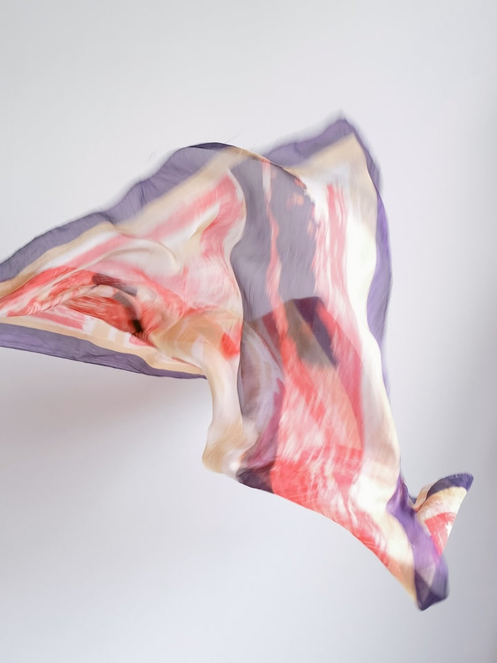 Vintage Scarf / Red Art