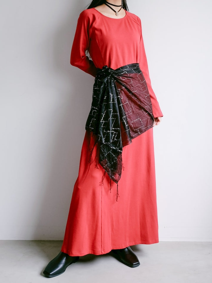 Vintage Scarf / Long Black