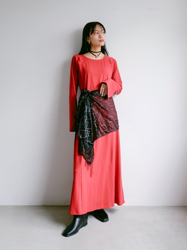 Vintage Scarf / Long Black