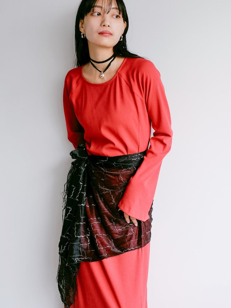 Vintage Scarf / Long Black