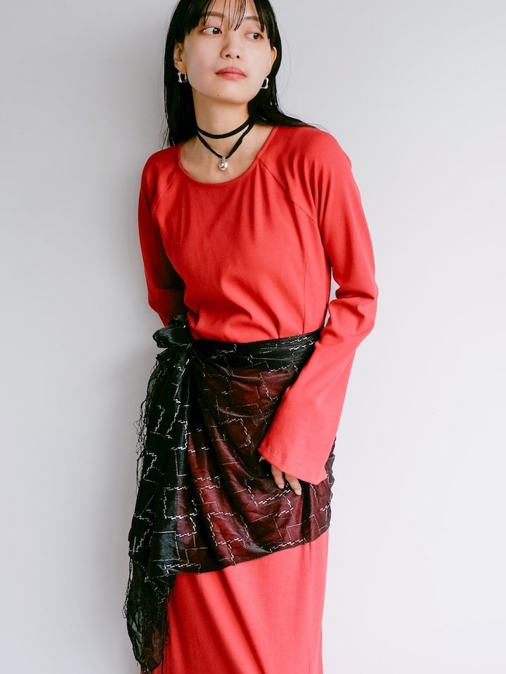 Vintage Scarf / Long Black