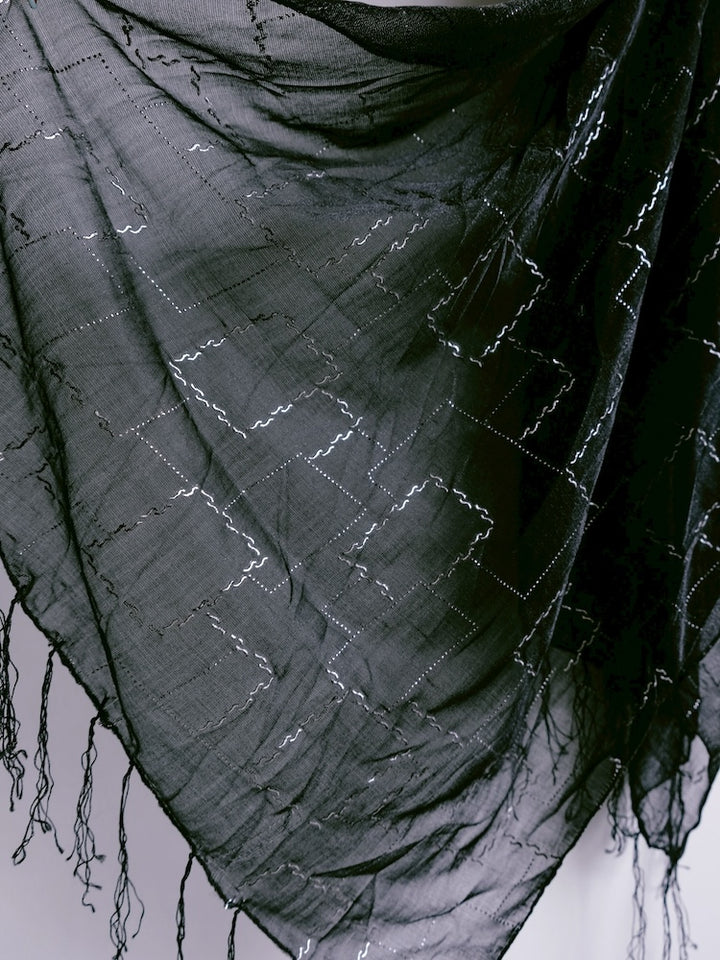 Vintage Scarf / Long Black