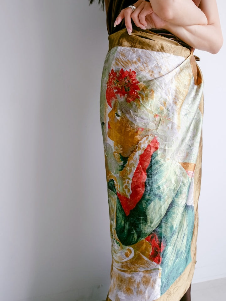 Vintage Scarf / Women & Dog