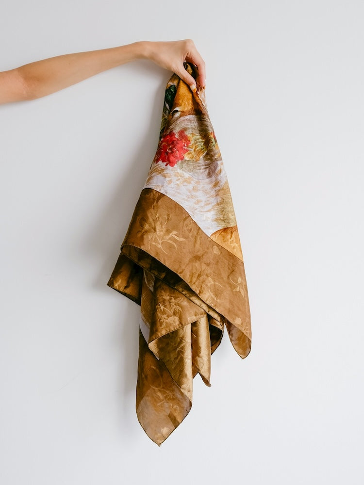 Vintage Scarf / Women & Dog