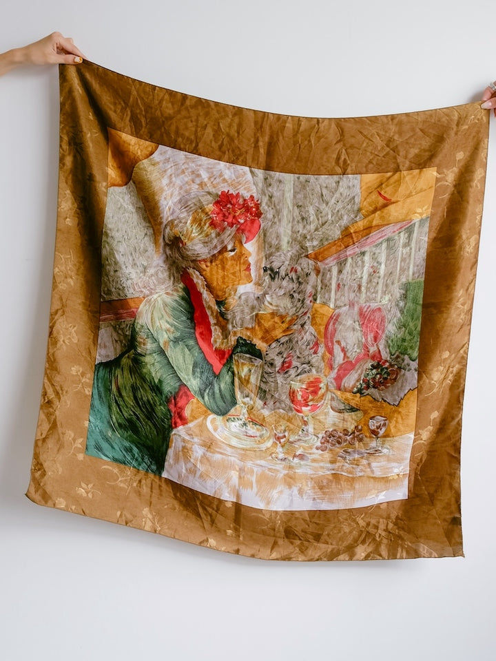 Vintage Scarf / Women & Dog