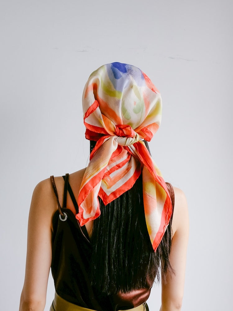 Vintage Scarf / Water Flower