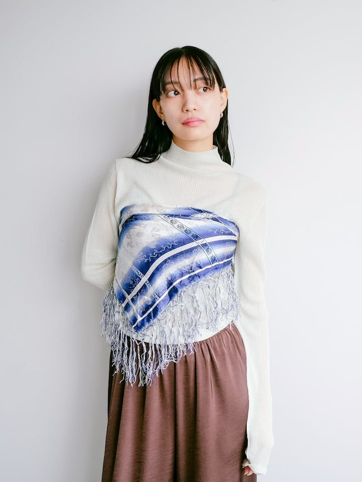 Vintage Scarf / Fringe Stripe