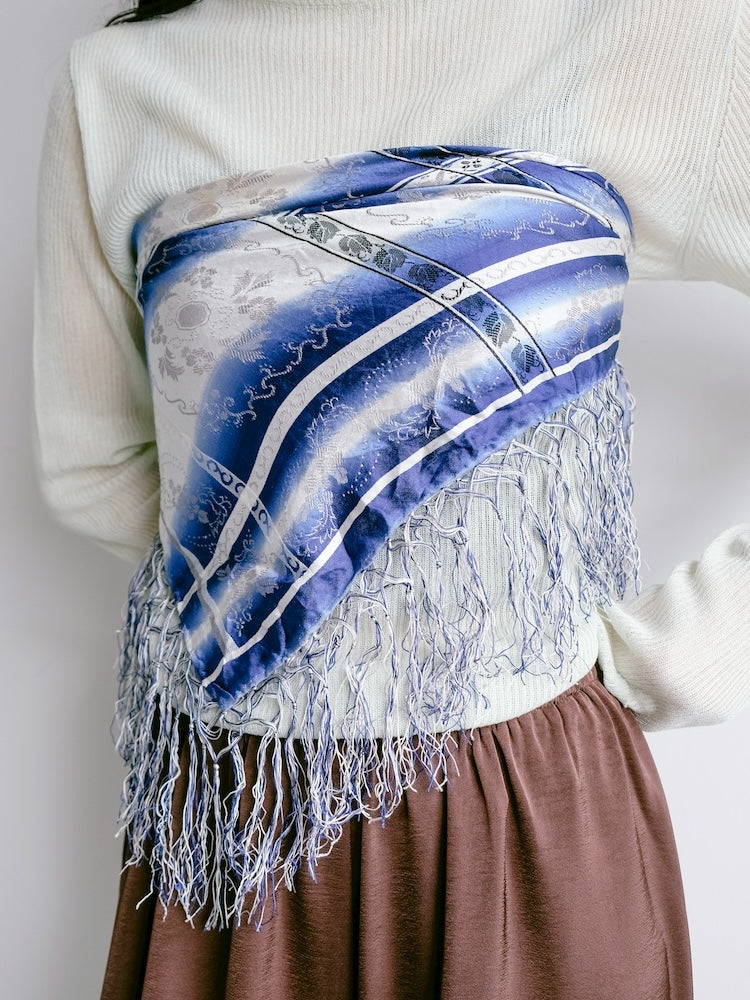 Vintage Scarf / Fringe Stripe