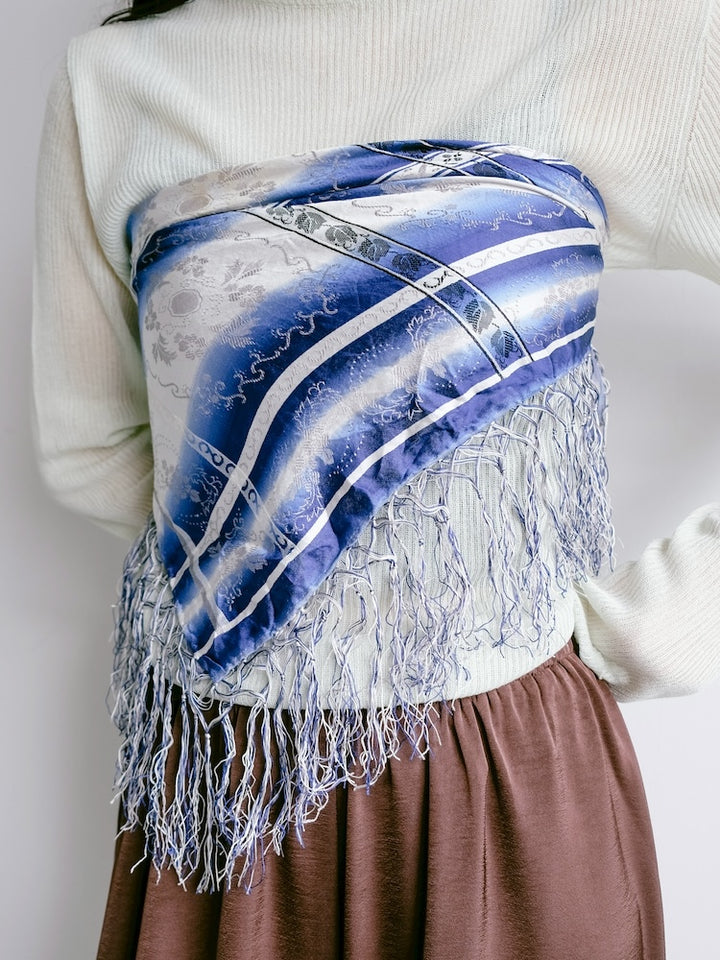 Vintage Scarf / Fringe Stripe