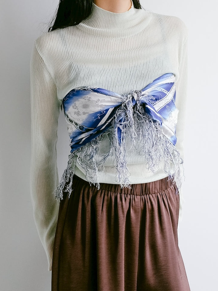 Vintage Scarf / Fringe Stripe