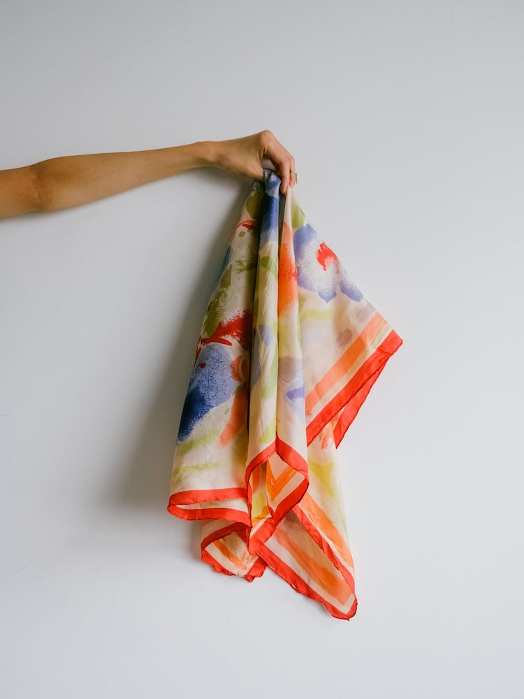 Vintage Scarf / Water Flower