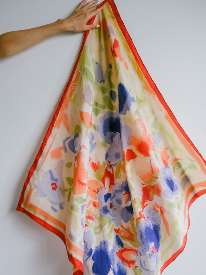Vintage Scarf / Water Flower