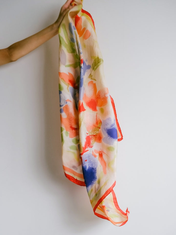 Vintage Scarf / Water Flower