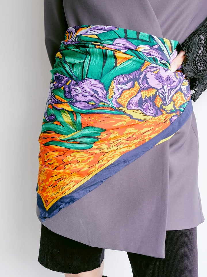 Vintage Scarf / Nature Art