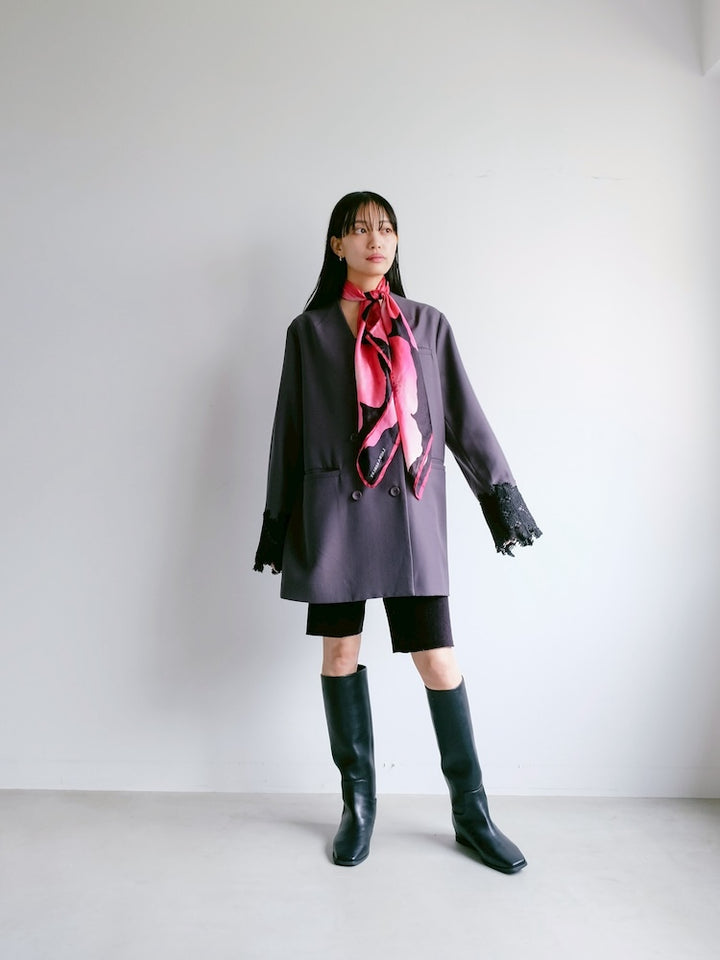 Vintage Scarf / Fuchsia Flower