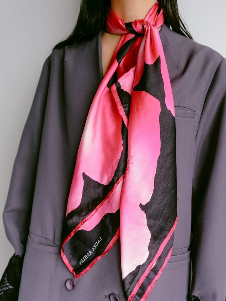 Vintage Scarf / Fuchsia Flower