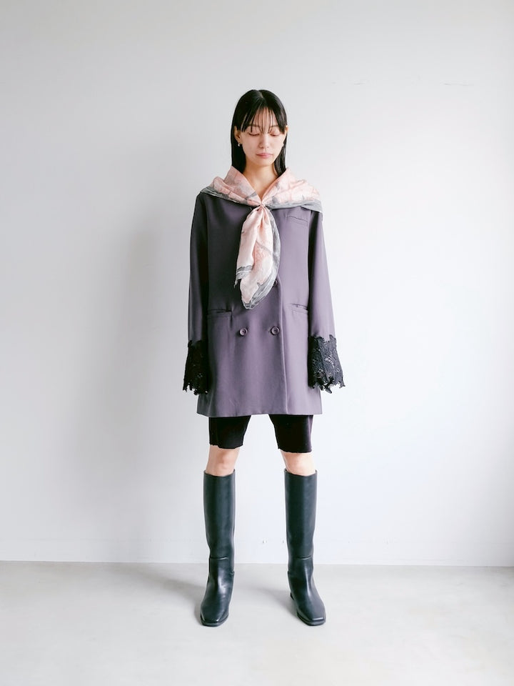 Vintage Scarf / Pink Gray