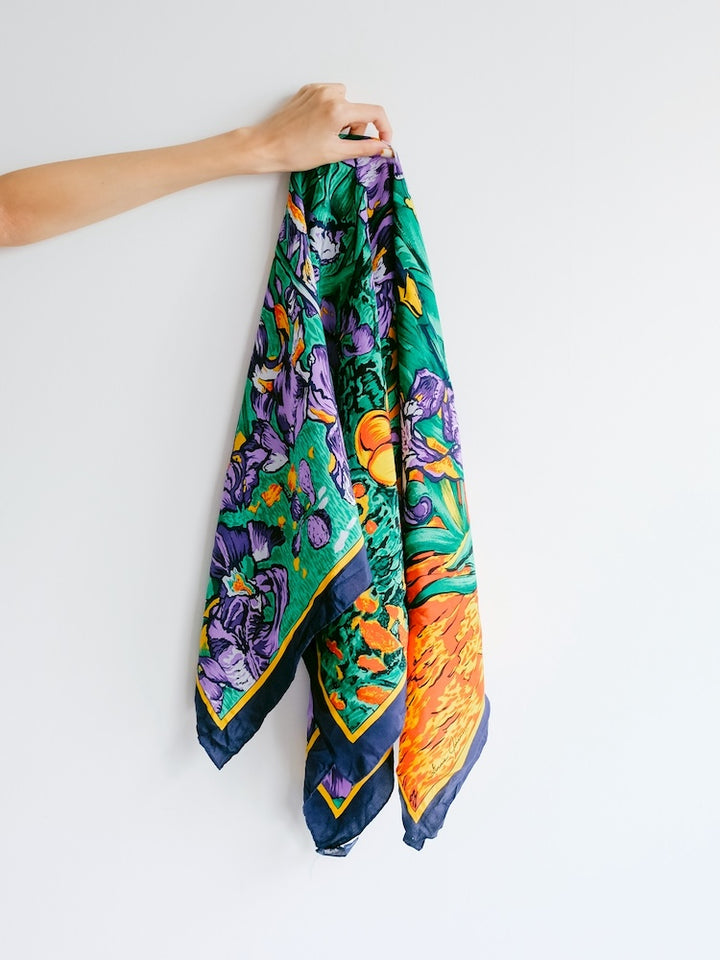 Vintage Scarf / Nature Art
