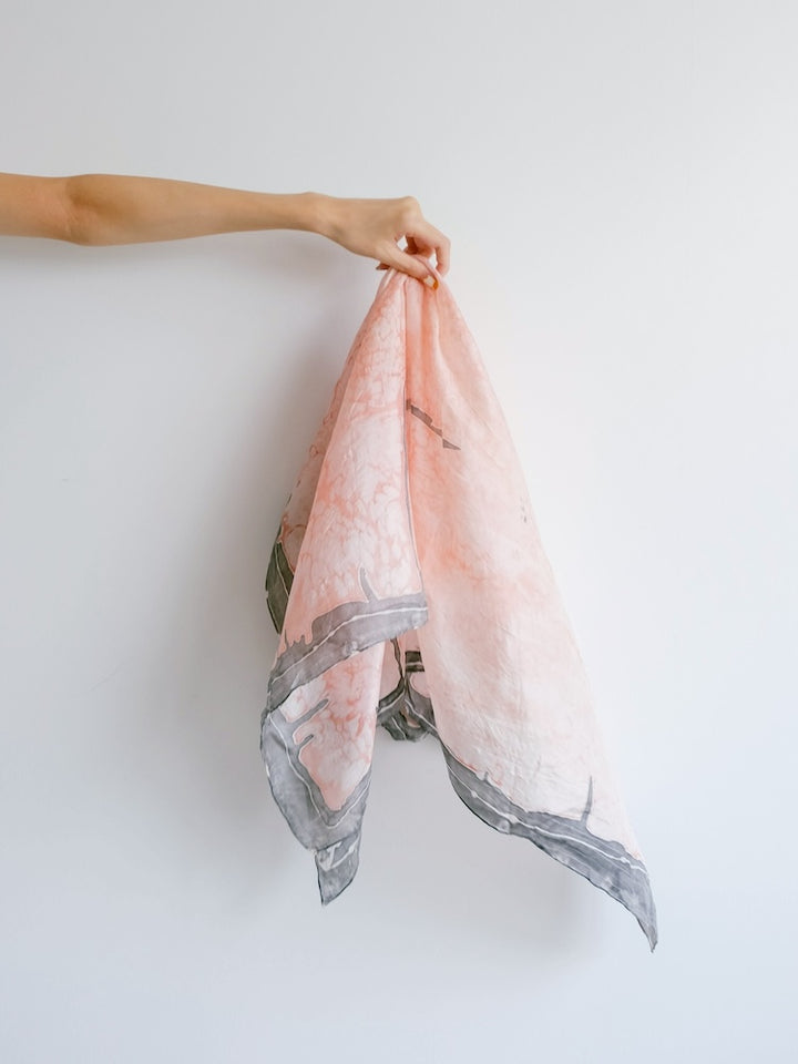 Vintage Scarf / Pink Gray