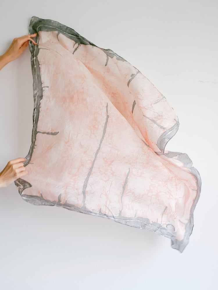 Vintage Scarf / Pink Gray