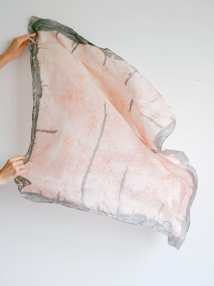 Vintage Scarf / Pink Gray