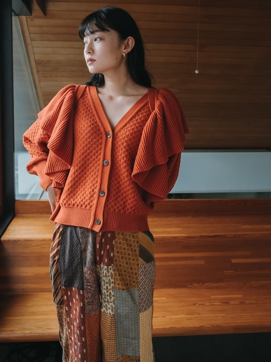 Ruffled Collar Knit Cardigan｜ラッフルカラーニット