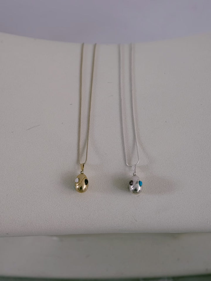 Stone Egg Snake Chain Necklace