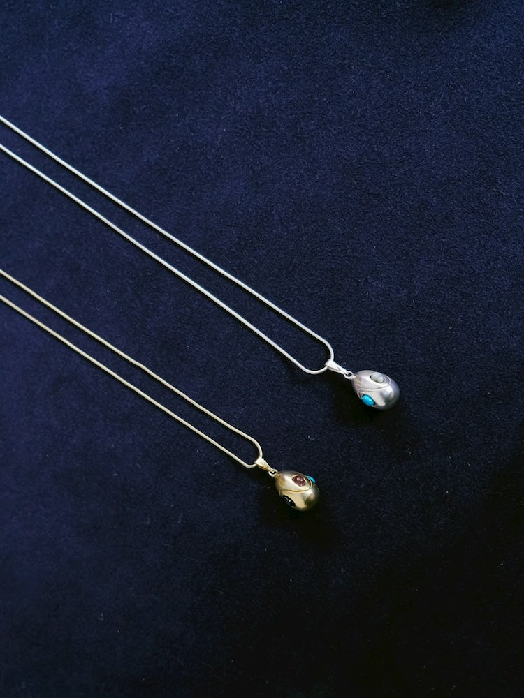 Stone Egg Snake Chain Necklace