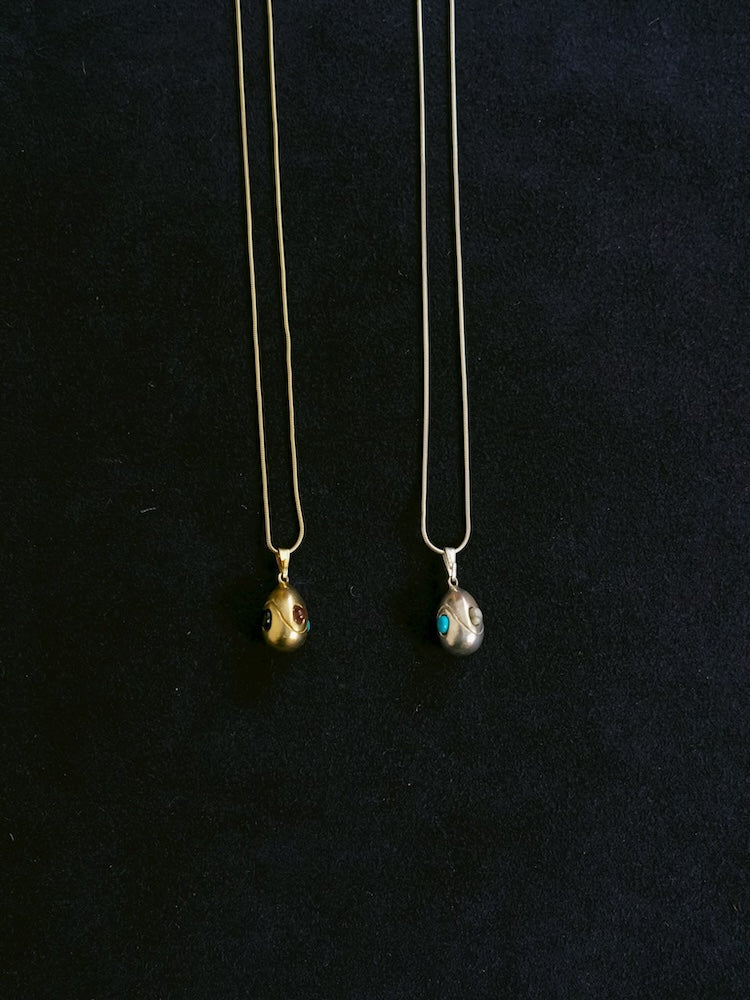 Stone Egg Snake Chain Necklace