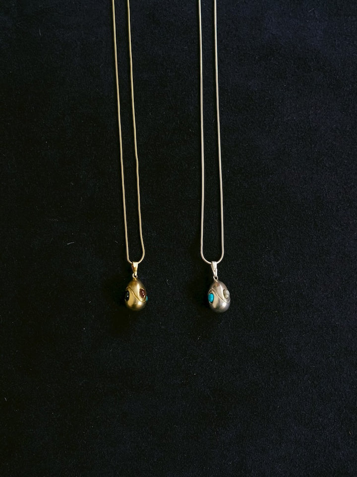 Stone Egg Snake Chain Necklace