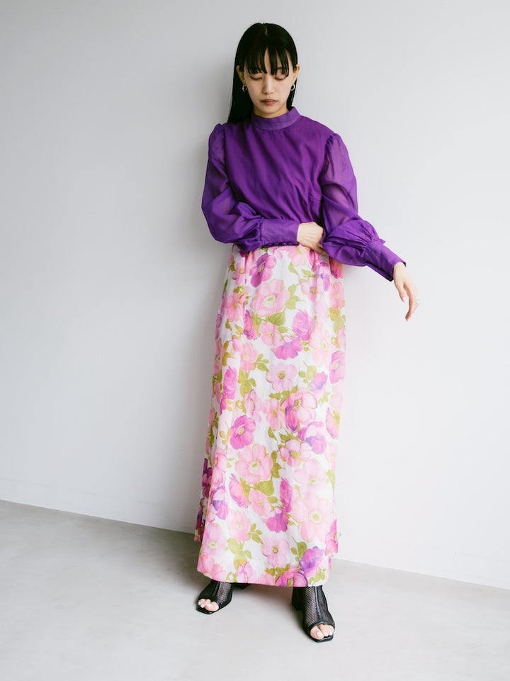 70s Purple Flower Dress