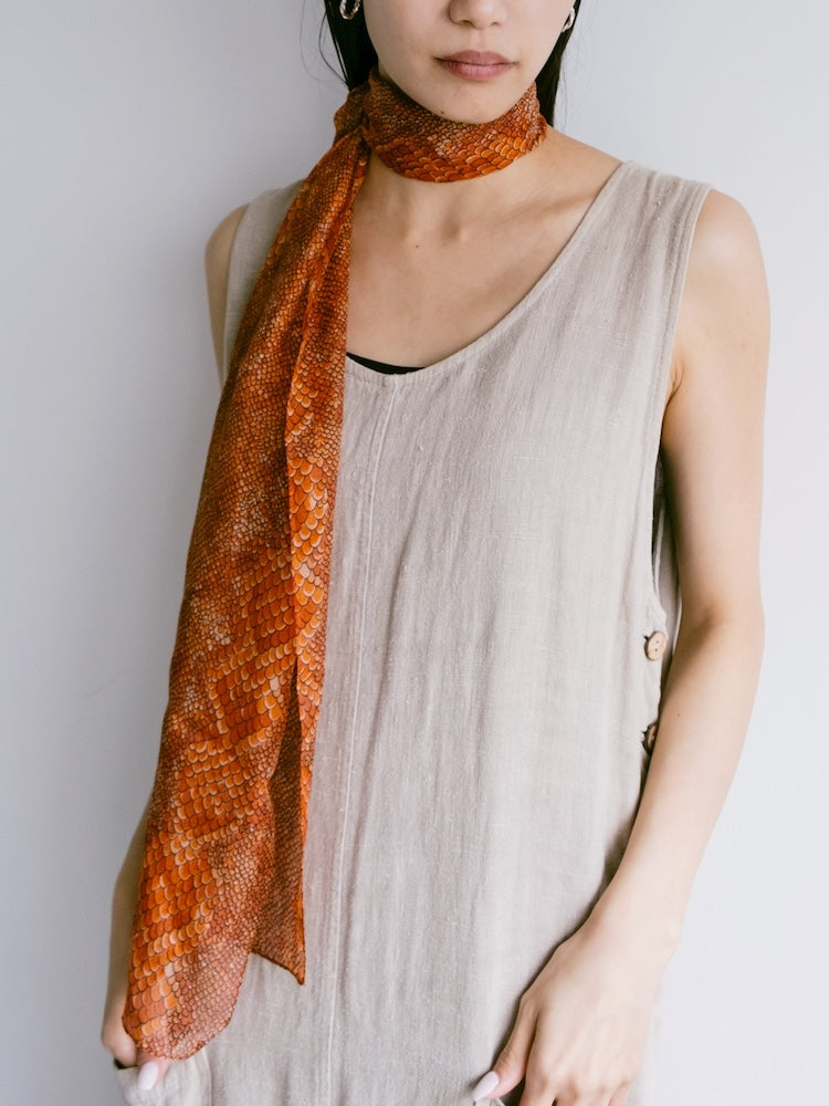 Vintage Scarf / Orange Python