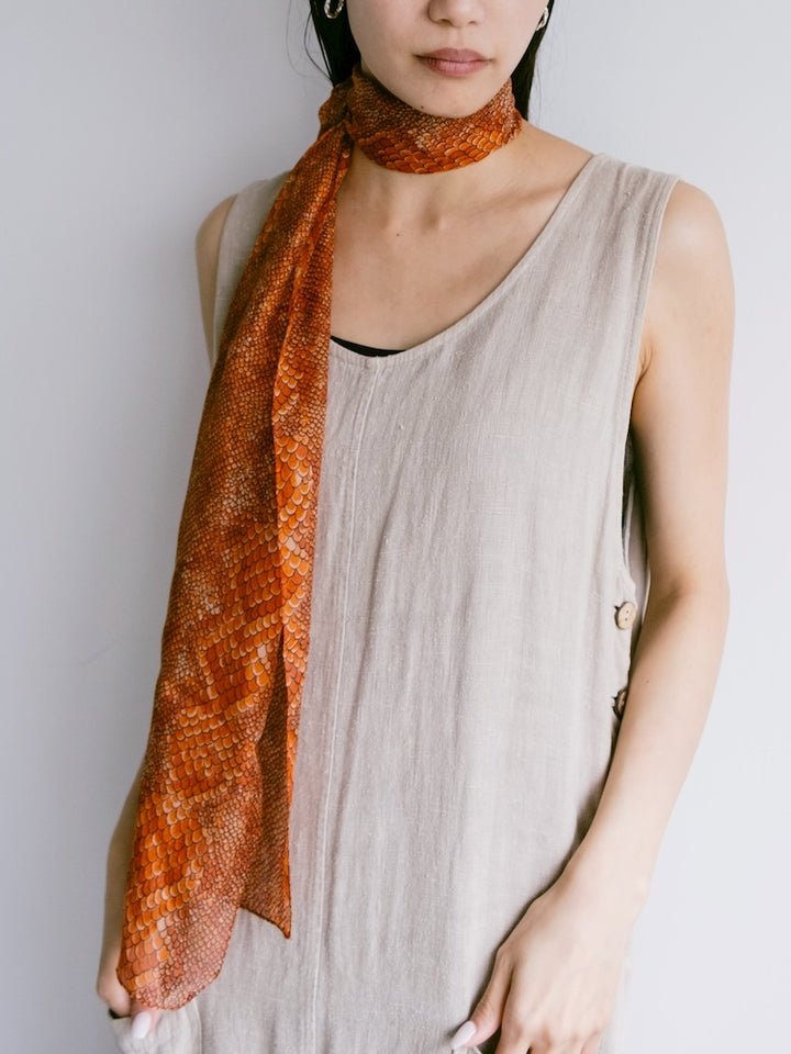 Vintage Scarf / Orange Python