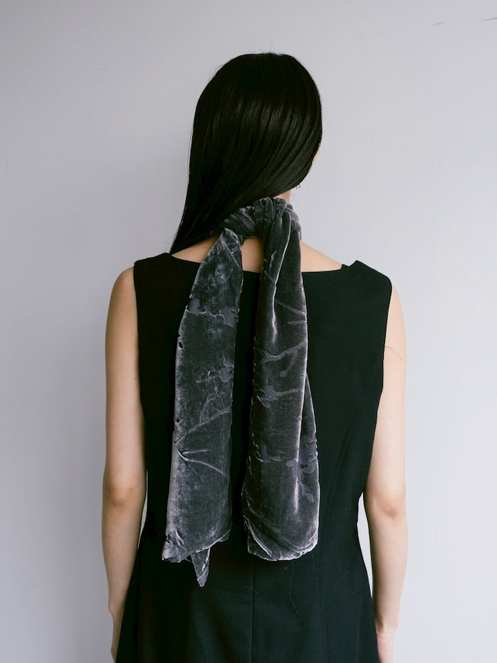 Vintage Scarf / Charcoal Velour