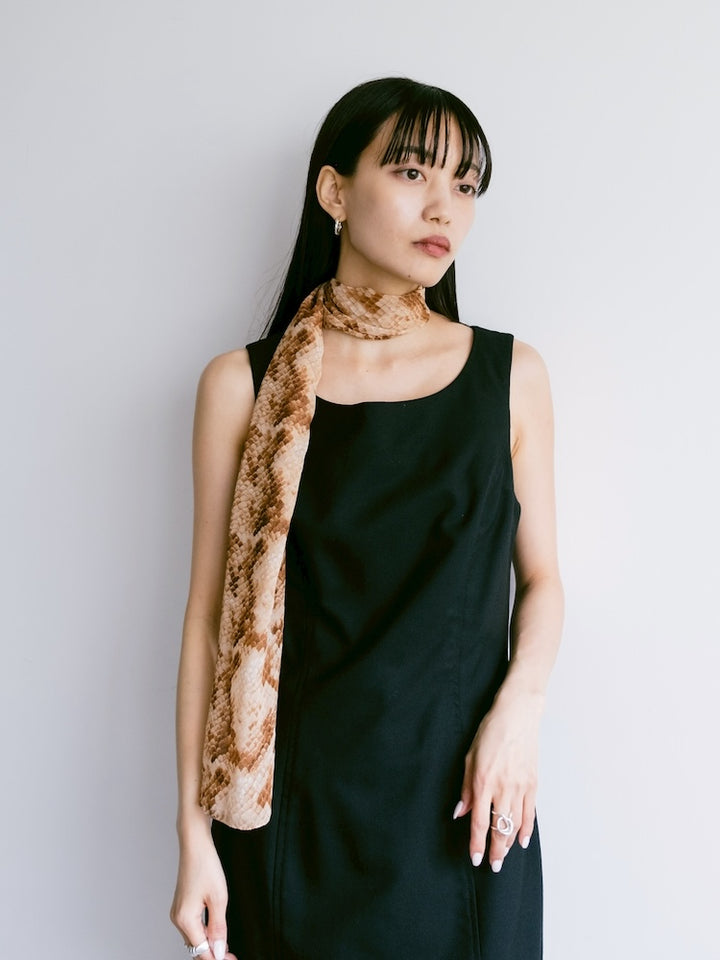 Vintage Scarf / Beige Python