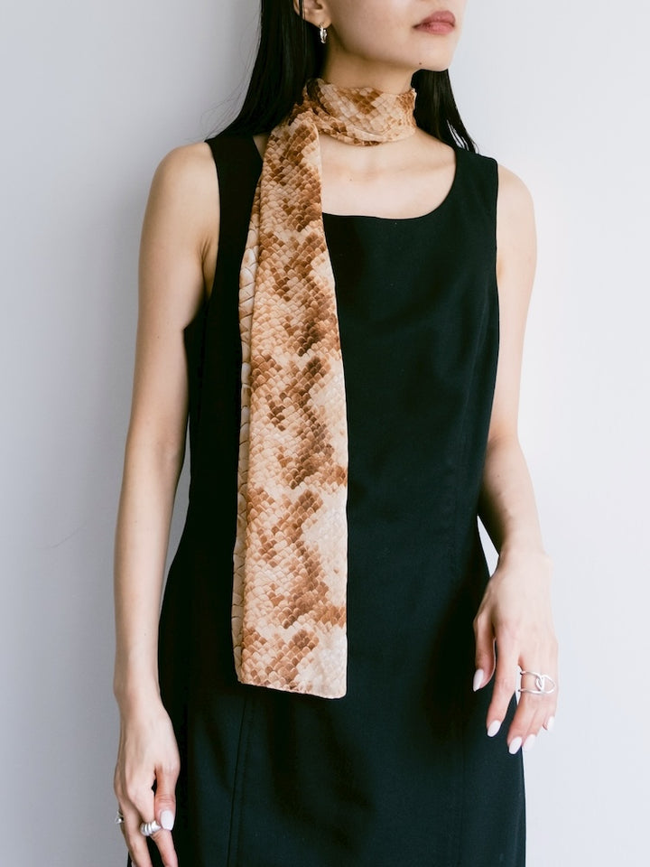 Vintage Scarf / Beige Python