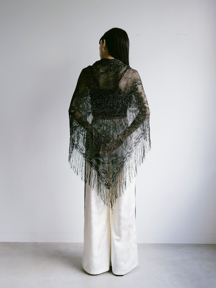 Vintage Scarf / Lame Fringe