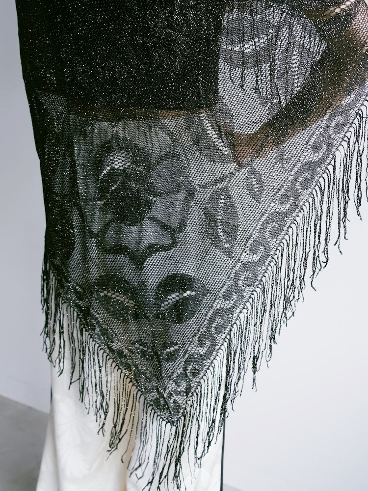 Vintage Scarf / Lame Fringe