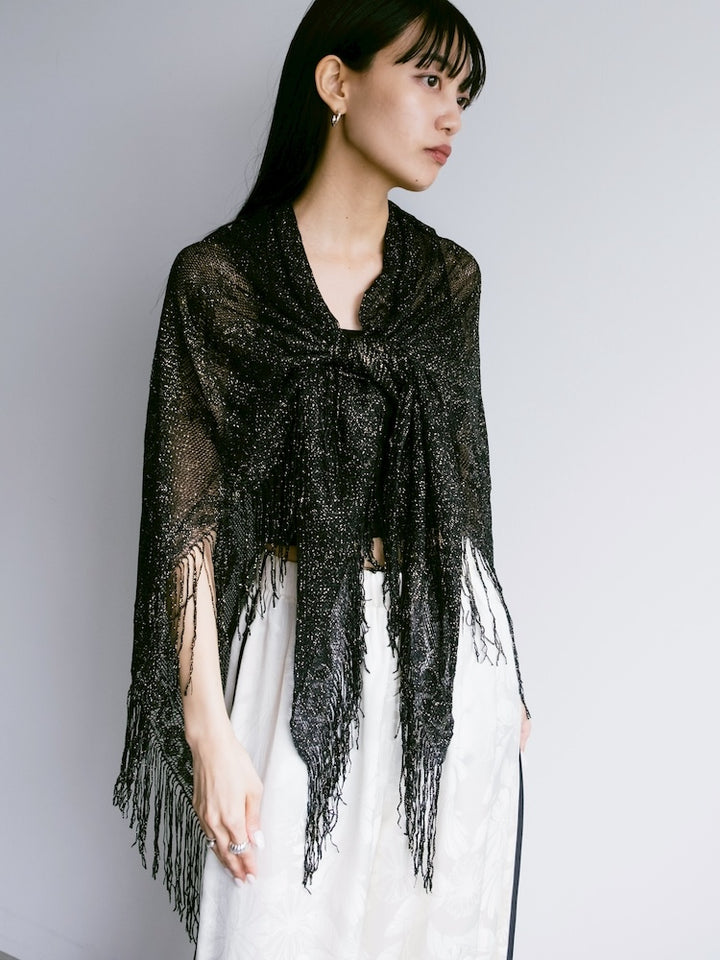 Vintage Scarf / Lame Fringe