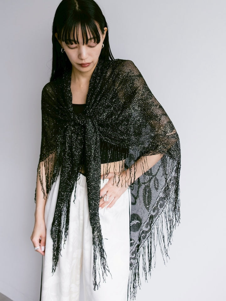 Vintage Scarf / Lame Fringe